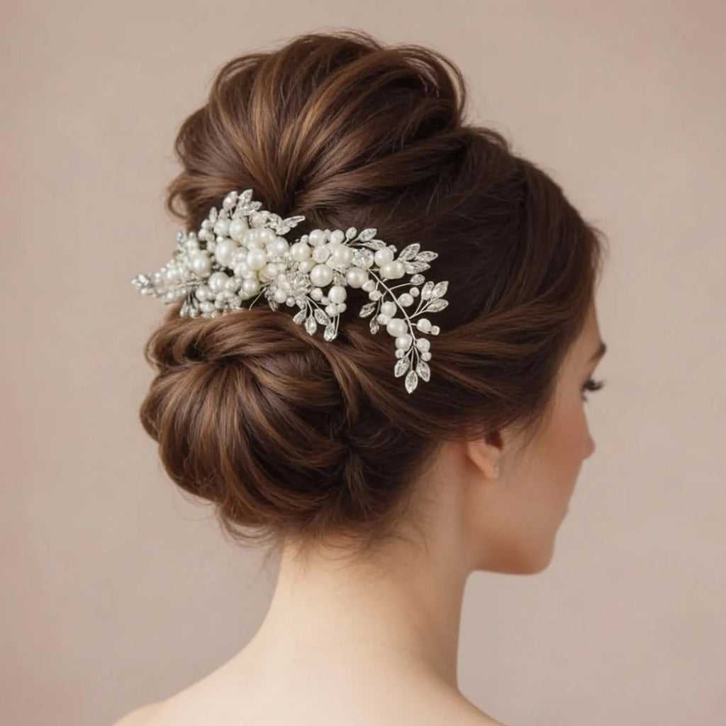 Pearl and Crystal Bridal Hair accessory.