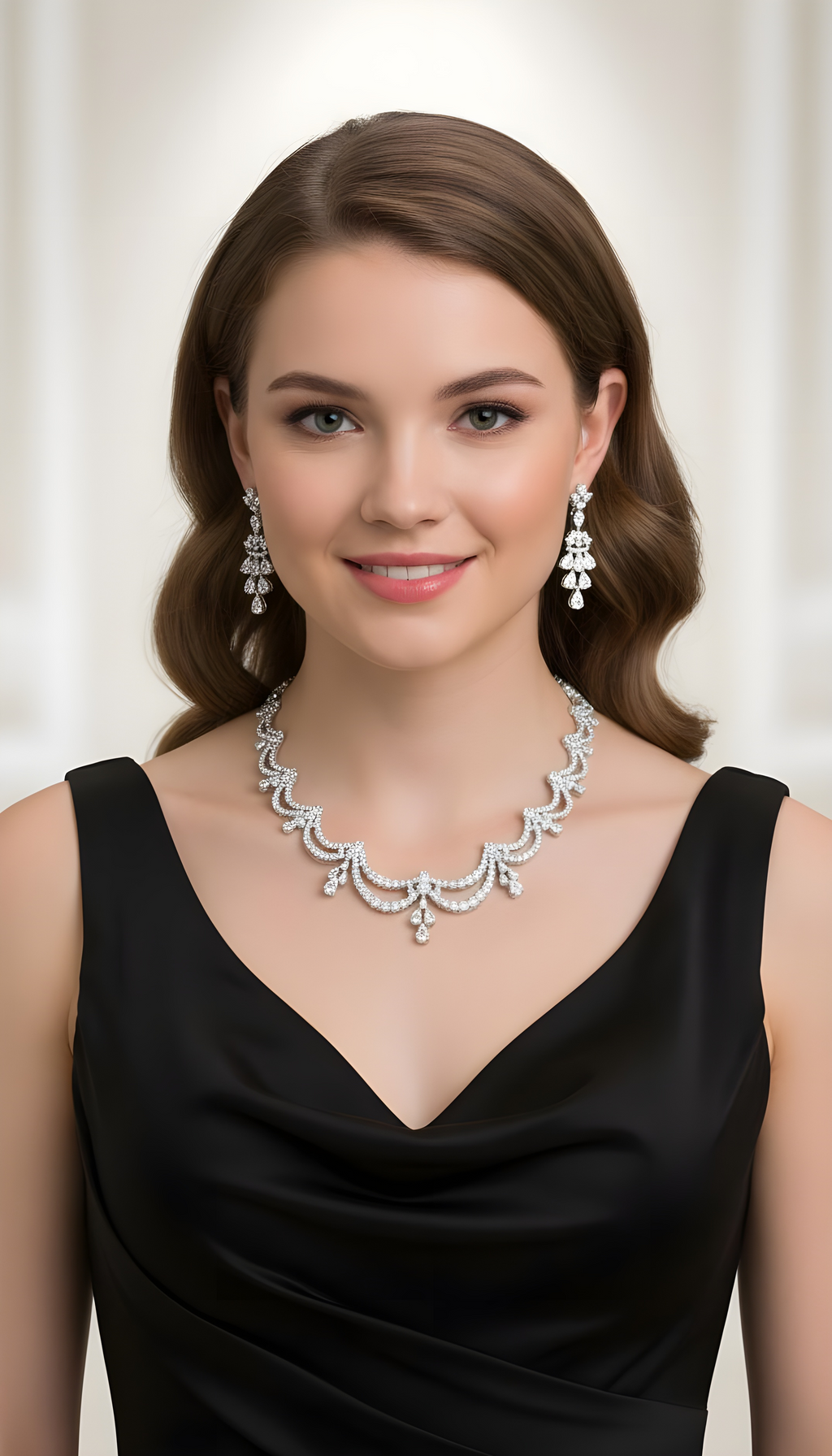 Mother of the Bride Diamond Ribbon Wedding Set