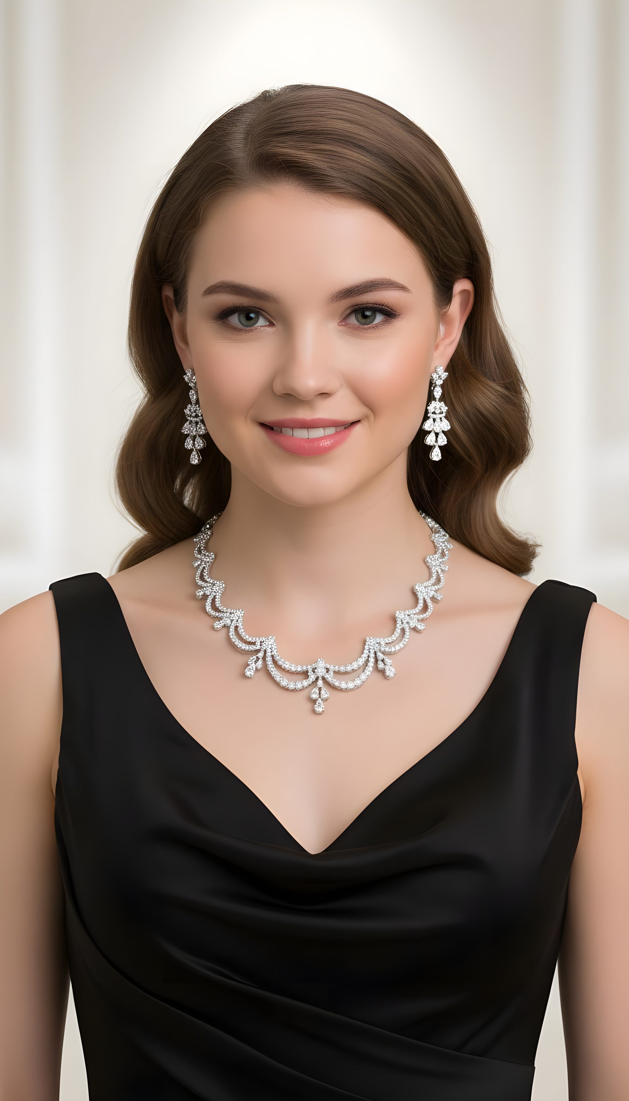 Mother of the Bride Diamond Ribbon Wedding Set