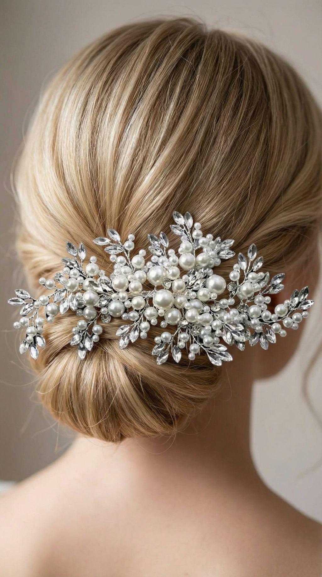 Pearl and Crystal Bridal Hair accessory.