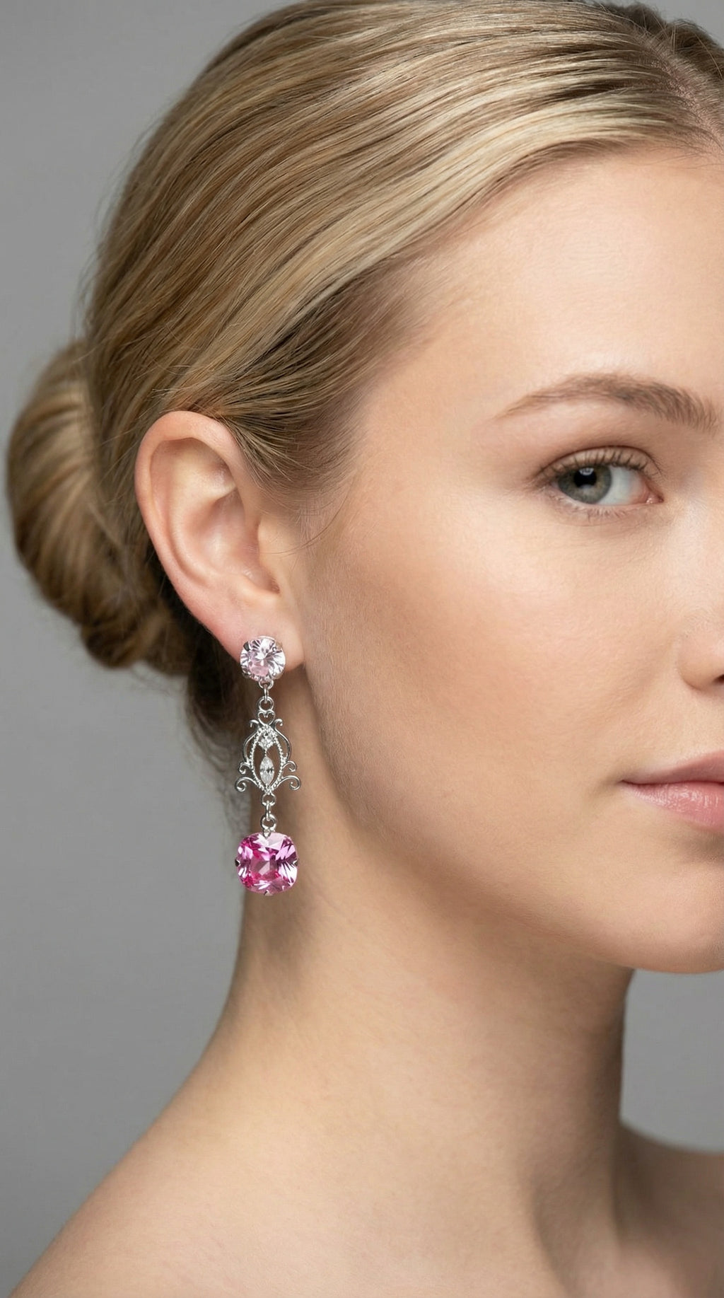 Pink Bridgerton Earrings. Regency Style