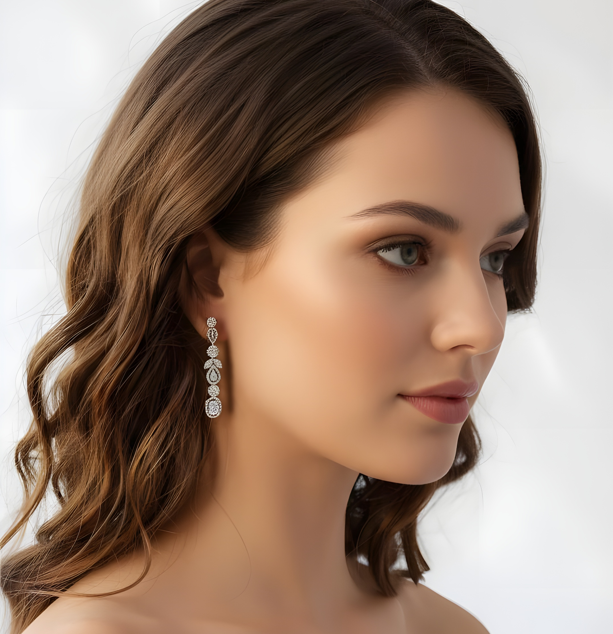 Mixed cut micropave earrings