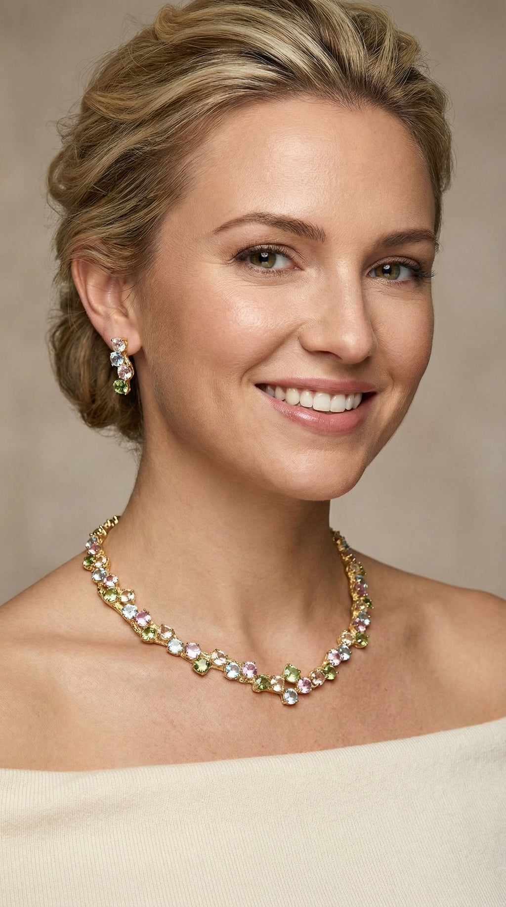 Multi-colored Pastel Necklace set