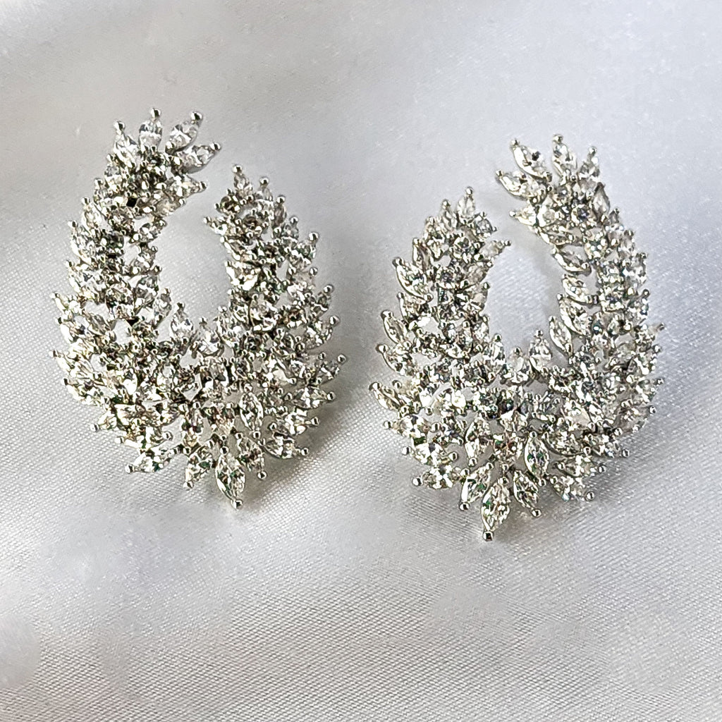 Bridal Teardrop micropave earrings