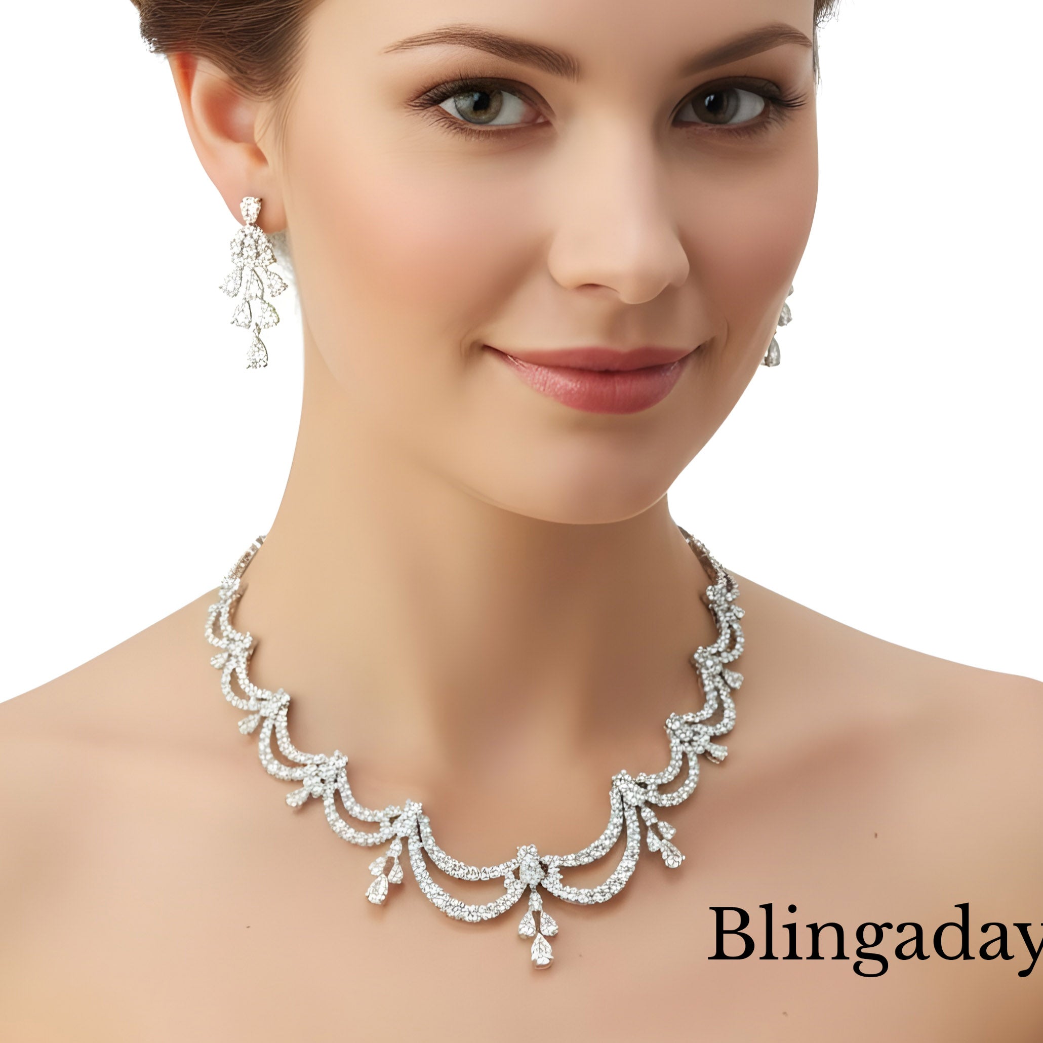 Mother of the Bride Diamond Ribbon Wedding Set