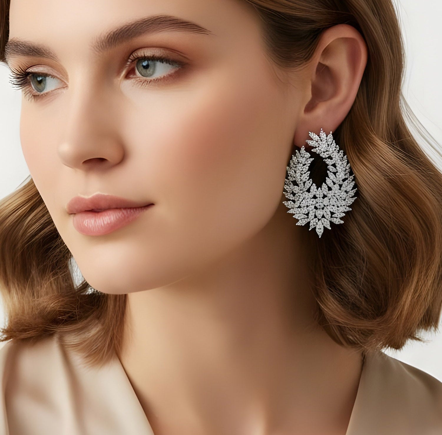 Bridal Teardrop micropave earrings
