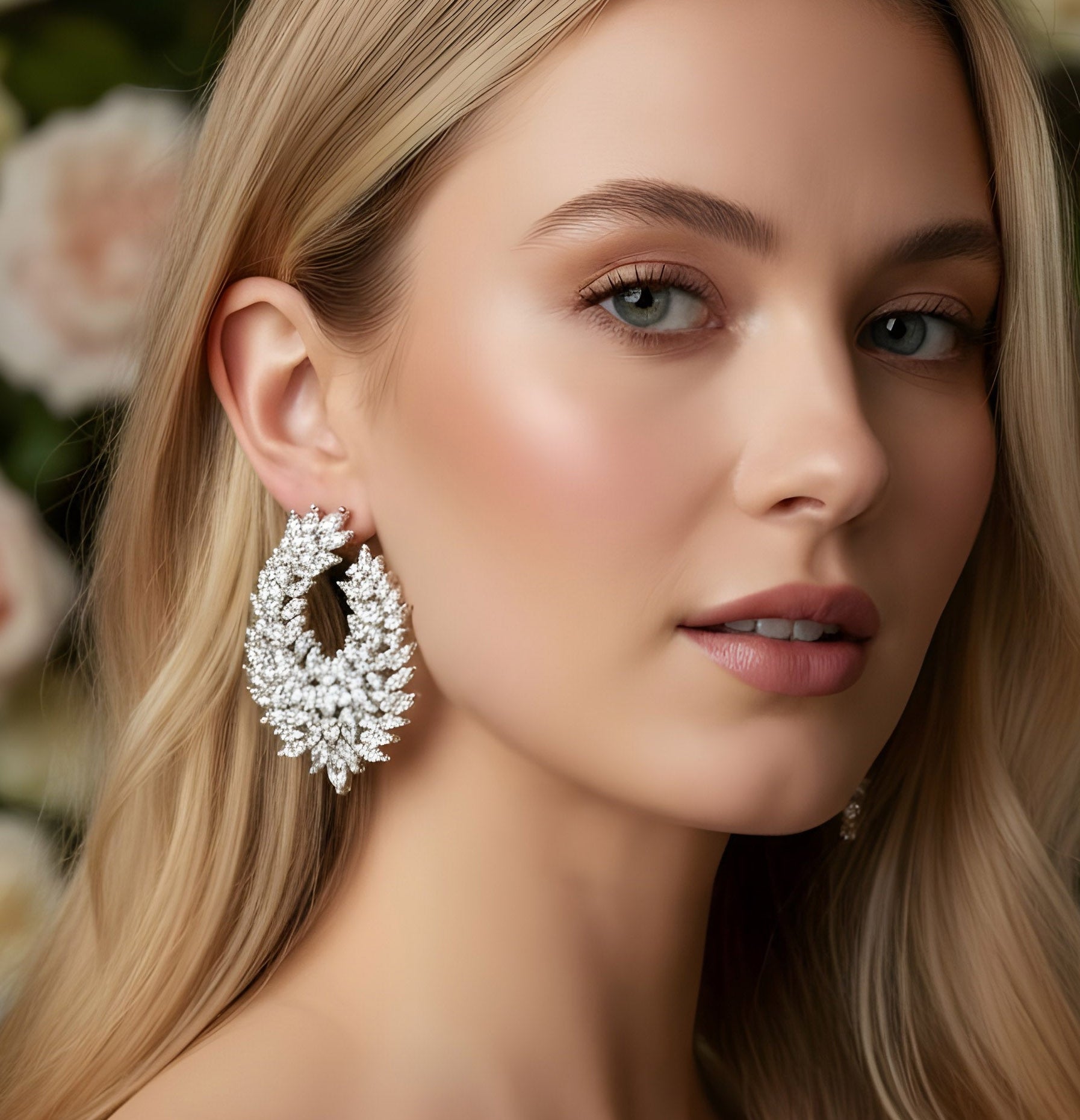 Bridal Teardrop micropave earrings