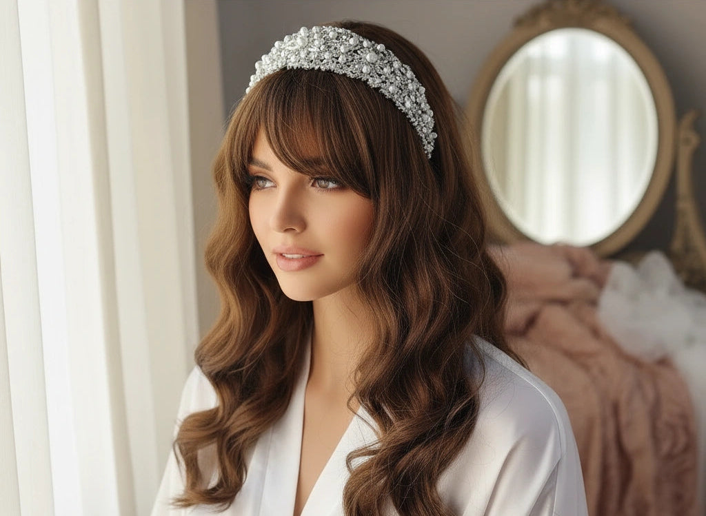 Swarovski Pearl and Crystal Headband Tiara