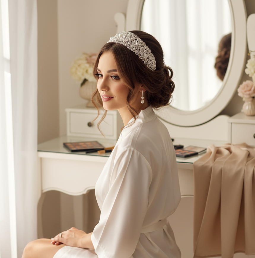 Swarovski Pearl and Crystal Headband Tiara