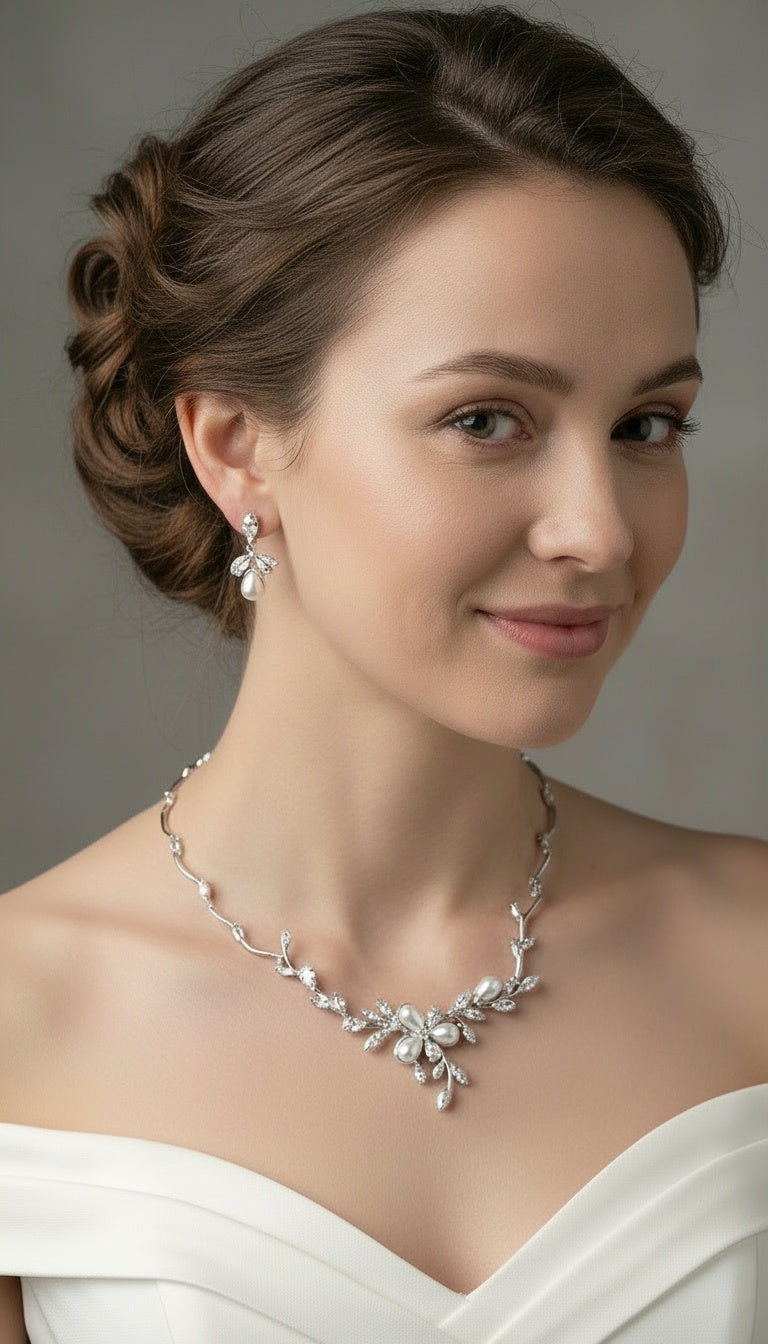 Natural Pearl Bridal Jewelry Set