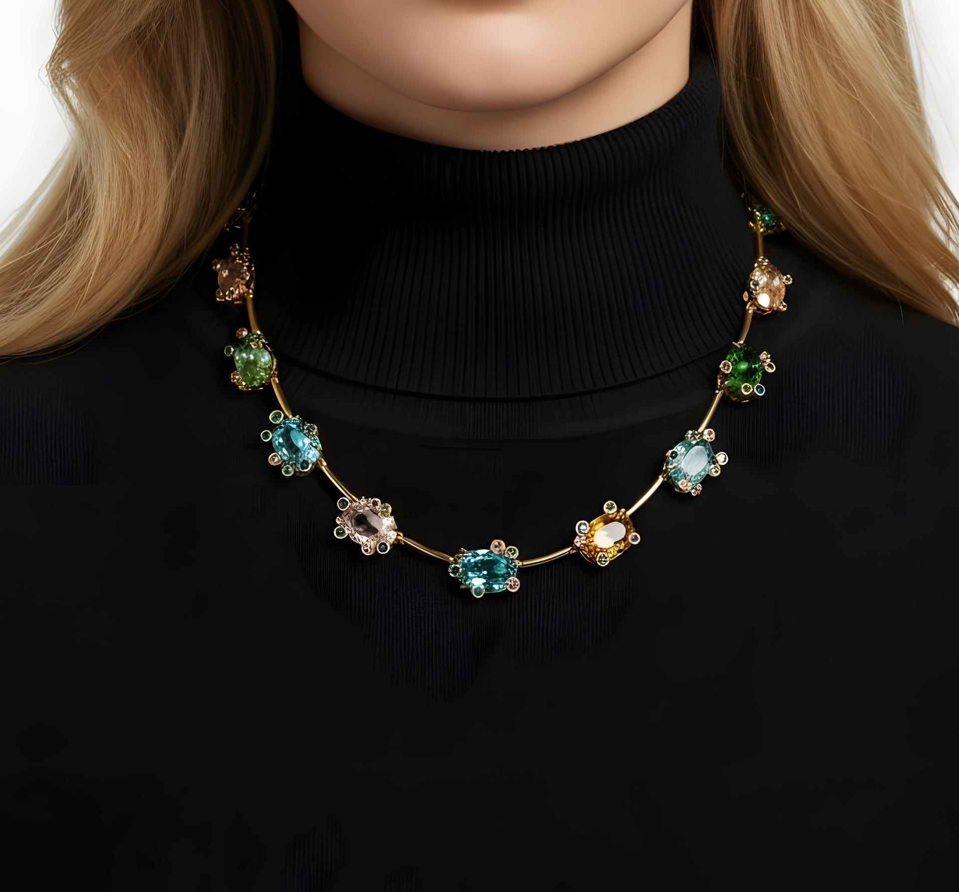 Swarovski-like gema necklace