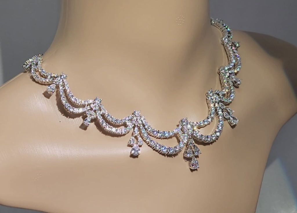 Mother of the Bride Diamond Ribbon Wedding Set