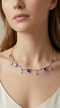Sapphire Bridgerton Teardrop Regency Necklace and Earrings