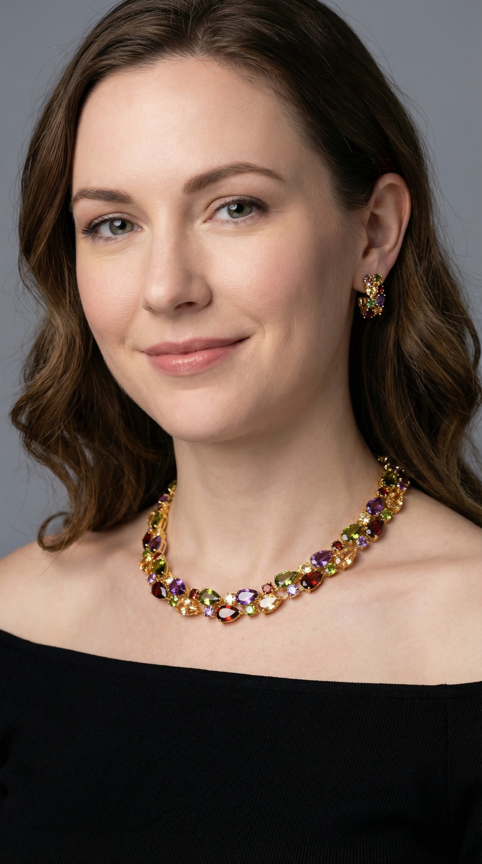 Multi-colored party attire necklace set