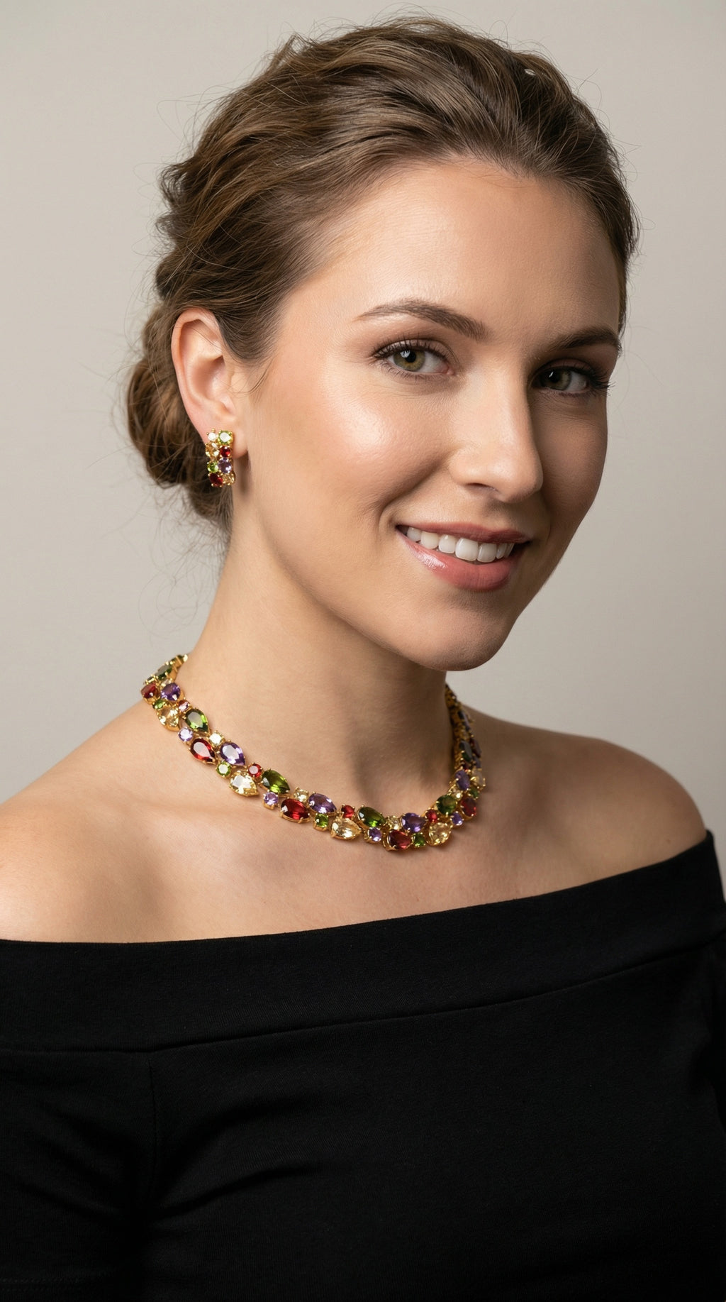 Multi-colored party attire necklace set